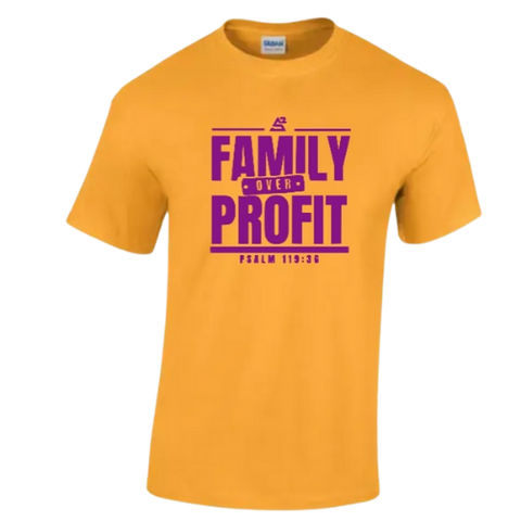 Family Over Profit t-shirt ( Gold)