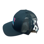 Trucker Hat Black  (Pink + Blue + Pink)