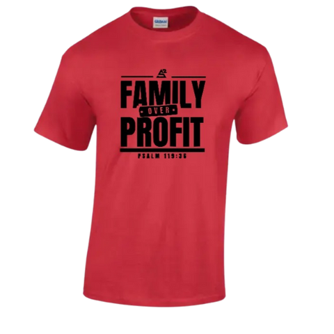 Family Over Profit t-shirt ( Red )