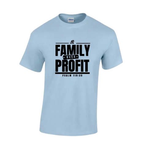 Family Over Profit t-shirt ( Light Blue)